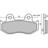 Pastiglie Freno RMS Organiche Suzuki Burgman 250-400cc Posteriore per SUZUKI AN250 BURGMAN K3-K6 250 2003 - 2006